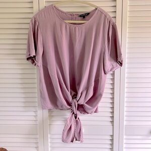 Button Back front tie waist tencel top